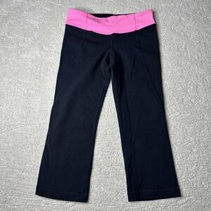 Women's Lululemon Size‎ 4 Black Gather And Crow Crop Pants Yoga Athletic